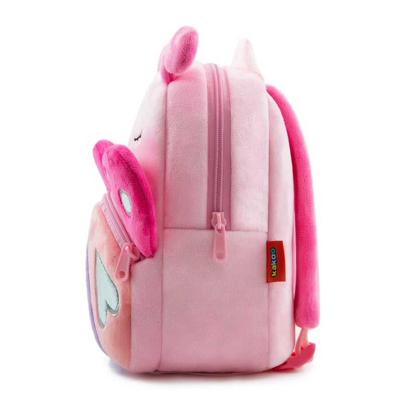 NICE CHOICE Cute Toddler Backpack Toddler Bag Plush Animal Cartoon Mini Travel Bag for Baby Girl Boy 2-6 Years(Pink Butterfly) - Image 2